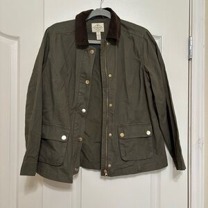 Barn Coat-  St. John's Bay - Green with Dark Brown